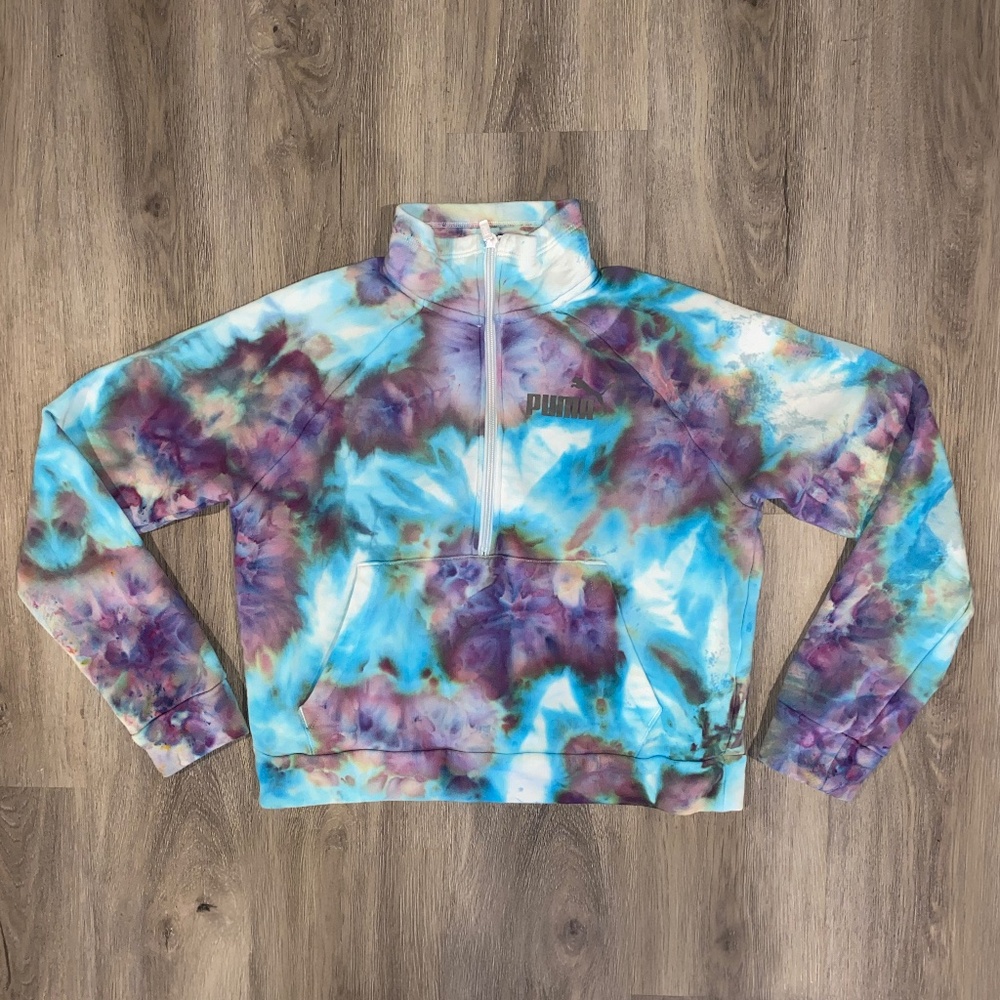 💫 Puma REMXD CUSTOM - Half Zip Sweatshirt - S 💫 - Picture 1 of 3